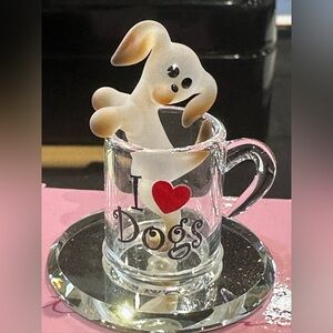 Glass Baron: Glass Pup in a Cup Figurine